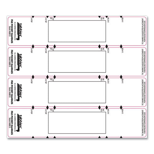 Tabbies® wholesale. File Pocket Handles, 9.63 X 2, White, 4-sheet, 12 Sheets-pack. HSD Wholesale: Janitorial Supplies, Breakroom Supplies, Office Supplies.