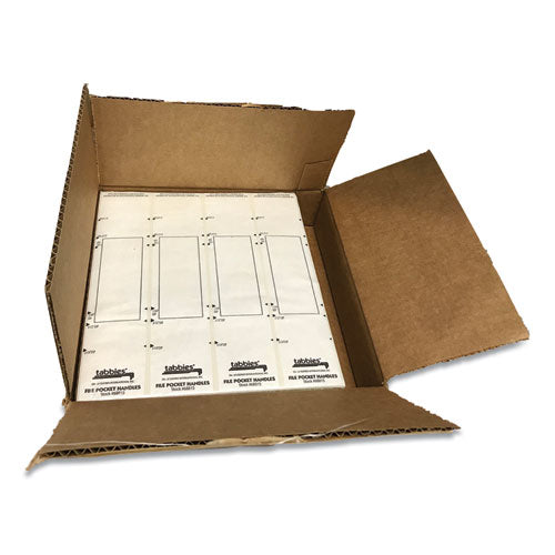 Tabbies® wholesale. File Pocket Handles, 9.63 X 2, White, 4-sheet, 12 Sheets-pack. HSD Wholesale: Janitorial Supplies, Breakroom Supplies, Office Supplies.