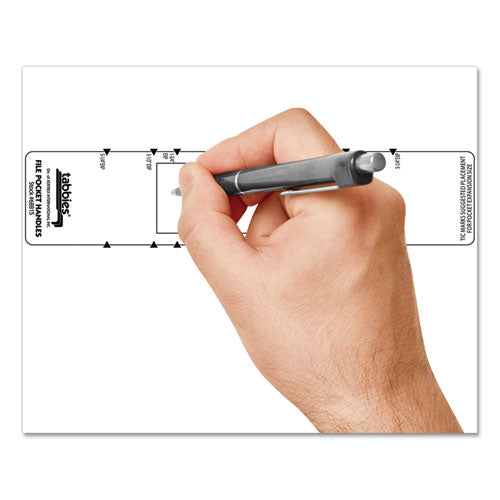 Tabbies® wholesale. File Pocket Handles, 9.63 X 2, White, 4-sheet, 12 Sheets-pack. HSD Wholesale: Janitorial Supplies, Breakroom Supplies, Office Supplies.