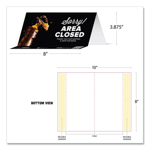 Tabbies® wholesale. Besafe Messaging Table Top Tent Card, 8 X 3.87, Sorry! Area Closed Thank You For Keeping A Safe Distance, Black, 10-pack. HSD Wholesale: Janitorial Supplies, Breakroom Supplies, Office Supplies.