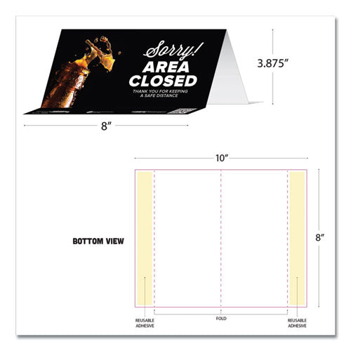 Tabbies® wholesale. Besafe Messaging Table Top Tent Card, 8 X 3.87, Sorry! Area Closed Thank You For Keeping A Safe Distance, Black, 100-carton. HSD Wholesale: Janitorial Supplies, Breakroom Supplies, Office Supplies.