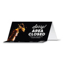 Tabbies® wholesale. Besafe Messaging Table Top Tent Card, 8 X 3.87, Sorry! Area Closed Thank You For Keeping A Safe Distance, Black, 100-carton. HSD Wholesale: Janitorial Supplies, Breakroom Supplies, Office Supplies.