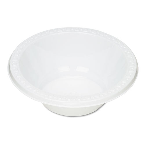 Tablemate® wholesale. Plastic Dinnerware, Bowls, 12oz, White, 125-pack. HSD Wholesale: Janitorial Supplies, Breakroom Supplies, Office Supplies.