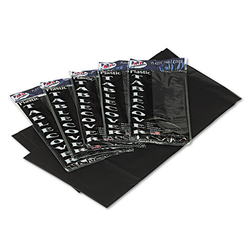 Tablemate® wholesale. Table Set Rectangular Table Covers, Heavyweight Plastic, 54 X 108, Black, 6-pack. HSD Wholesale: Janitorial Supplies, Breakroom Supplies, Office Supplies.