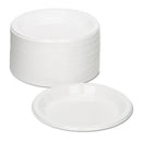 Tablemate® wholesale. Plastic Dinnerware, Plates, 9" Dia, White, 125-pack. HSD Wholesale: Janitorial Supplies, Breakroom Supplies, Office Supplies.
