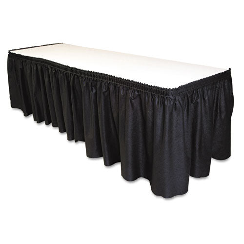 Tablemate® wholesale. Table Set Linen-like Table Skirting, 29" X 14ft, Black. HSD Wholesale: Janitorial Supplies, Breakroom Supplies, Office Supplies.