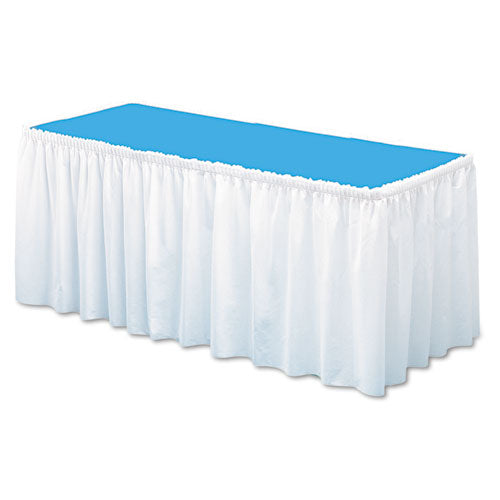 Tablemate® wholesale. Table Set Linen-like Table Skirting, 29" X 14ft, White. HSD Wholesale: Janitorial Supplies, Breakroom Supplies, Office Supplies.