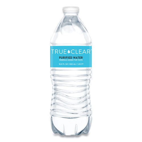 True Clear® wholesale. Purified Bottled Water, 16.9 Oz Bottle, 24 Bottles-carton, 84 Cartons-pallet. HSD Wholesale: Janitorial Supplies, Breakroom Supplies, Office Supplies.