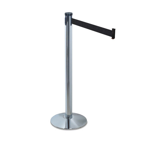 Tatco wholesale. Adjusta-tape Crowd Control Stanchion Base Only, Chrome, 14" Diameter, Silver, 2-box. HSD Wholesale: Janitorial Supplies, Breakroom Supplies, Office Supplies.