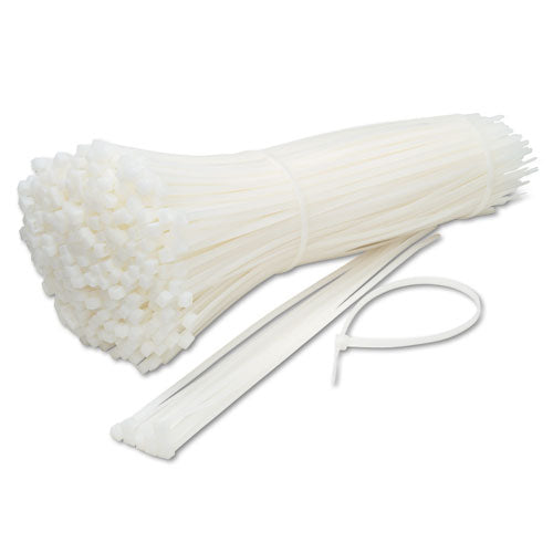 Tatco wholesale. Nylon Cable Ties, 11 X 0.19, 50 Lb, Natural, 500-pack. HSD Wholesale: Janitorial Supplies, Breakroom Supplies, Office Supplies.