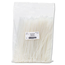 Load image into Gallery viewer, Tatco wholesale. Nylon Cable Ties, 11 X 0.19, 50 Lb, Natural, 500-pack. HSD Wholesale: Janitorial Supplies, Breakroom Supplies, Office Supplies.