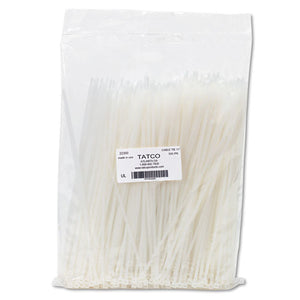 Tatco wholesale. Nylon Cable Ties, 11 X 0.19, 50 Lb, Natural, 500-pack. HSD Wholesale: Janitorial Supplies, Breakroom Supplies, Office Supplies.