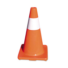 Load image into Gallery viewer, Tatco wholesale. Traffic Cone, 18h X 10w X 10d, Orange-silver. HSD Wholesale: Janitorial Supplies, Breakroom Supplies, Office Supplies.