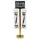 Tatco wholesale. Wet Umbrella Bag Stand, 16w X 12d X 54.5h, Brass-black-white. HSD Wholesale: Janitorial Supplies, Breakroom Supplies, Office Supplies.