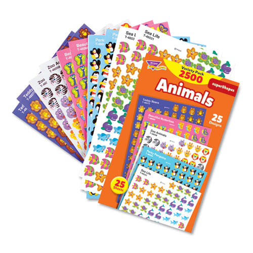 TREND® wholesale. TREND® Superspots And Supershapes Sticker Packs, Animal Antics, Assorted, 2500 Stickers. HSD Wholesale: Janitorial Supplies, Breakroom Supplies, Office Supplies.