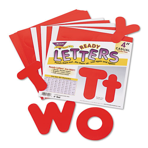 TREND® wholesale. TREND® Ready Letters Casual Combo Set, Red, 4"h, 182-set. HSD Wholesale: Janitorial Supplies, Breakroom Supplies, Office Supplies.