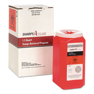 TrustMedical wholesale. Sharps Retrieval Program Containers, 1.5 Qt, Plastic, Red. HSD Wholesale: Janitorial Supplies, Breakroom Supplies, Office Supplies.