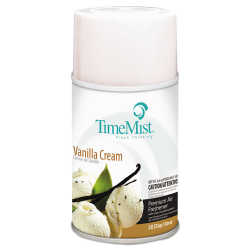 TimeMist® wholesale. Premium Metered Air Freshener Refill, Vanilla Cream, 5.3 Oz Aerosol, 12-carton. HSD Wholesale: Janitorial Supplies, Breakroom Supplies, Office Supplies.