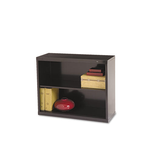 Tennsco wholesale. Metal Bookcase, Two-shelf, 34-1-2w X 13-1-2d X 28h, Black. HSD Wholesale: Janitorial Supplies, Breakroom Supplies, Office Supplies.