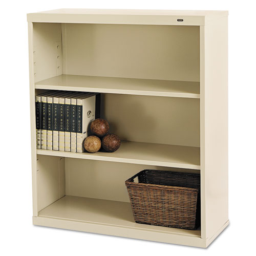 Tennsco wholesale. Metal Bookcase, Three-shelf, 34-1-2w X 13-1-2d X 40h, Putty. HSD Wholesale: Janitorial Supplies, Breakroom Supplies, Office Supplies.