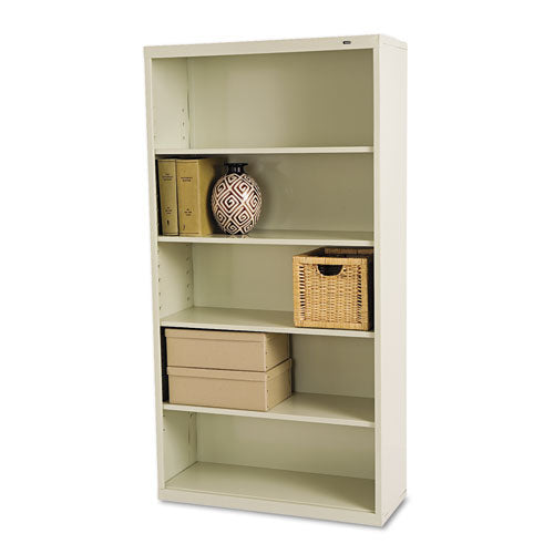 Tennsco wholesale. Metal Bookcase, Five-shelf, 34-1-2w X 13-1-2d X 66h, Putty. HSD Wholesale: Janitorial Supplies, Breakroom Supplies, Office Supplies.