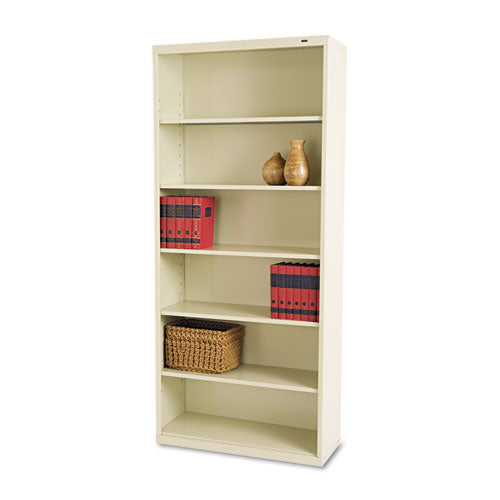 Tennsco wholesale. Metal Bookcase, Six-shelf, 34-1-2w X 13-1-2h X 78h, Putty. HSD Wholesale: Janitorial Supplies, Breakroom Supplies, Office Supplies.