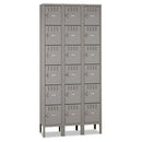 Tennsco wholesale. Box Compartments With Legs, Triple Stack, 36w X 18d X 78h, Medium Gray. HSD Wholesale: Janitorial Supplies, Breakroom Supplies, Office Supplies.