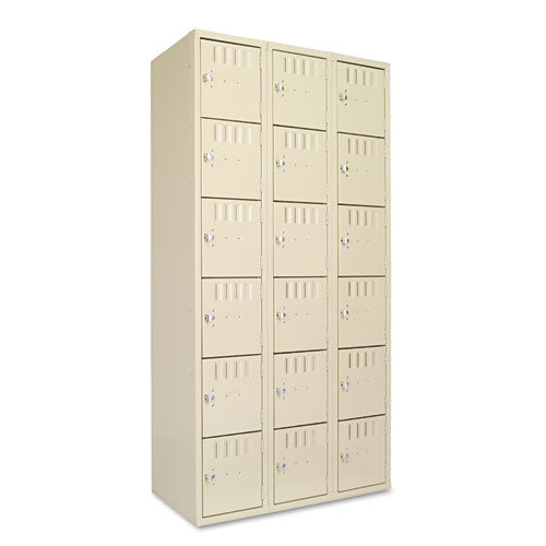 Tennsco wholesale. Box Compartments, Triple Stack, 36w X 18d X 72h, Sand. HSD Wholesale: Janitorial Supplies, Breakroom Supplies, Office Supplies.