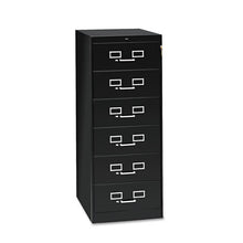 Load image into Gallery viewer, Tennsco wholesale. Six-drawer Multimedia Cabinet For 6 X 9 Cards, 21.25w X 28.5d X 52h, Black. HSD Wholesale: Janitorial Supplies, Breakroom Supplies, Office Supplies.