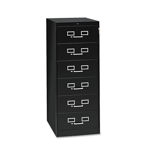 Tennsco wholesale. Six-drawer Multimedia Cabinet For 6 X 9 Cards, 21.25w X 28.5d X 52h, Black. HSD Wholesale: Janitorial Supplies, Breakroom Supplies, Office Supplies.