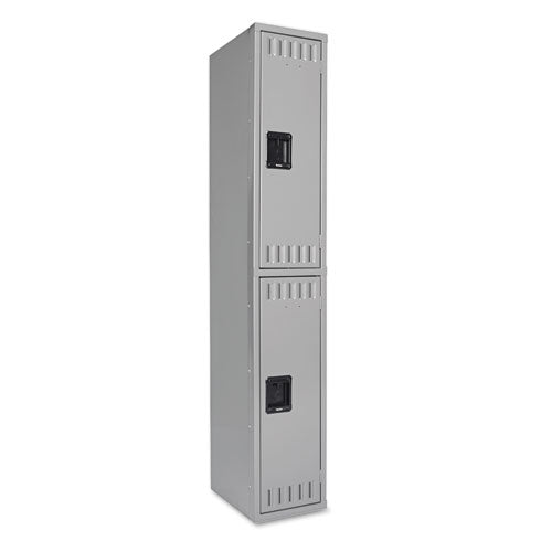 Tennsco wholesale. Double Tier Locker, Single Stack, 12w X 18d X 72h, Medium Gray. HSD Wholesale: Janitorial Supplies, Breakroom Supplies, Office Supplies.