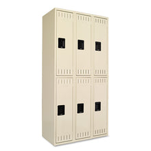 Load image into Gallery viewer, Tennsco wholesale. Double Tier Locker, Triple Stack, 36w X 18d X 72h, Sand. HSD Wholesale: Janitorial Supplies, Breakroom Supplies, Office Supplies.