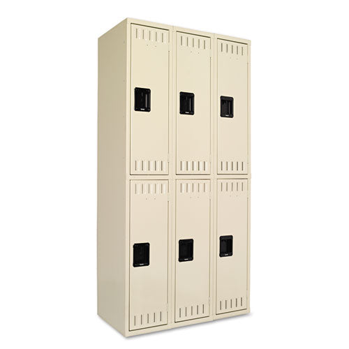 Tennsco wholesale. Double Tier Locker, Triple Stack, 36w X 18d X 72h, Sand. HSD Wholesale: Janitorial Supplies, Breakroom Supplies, Office Supplies.