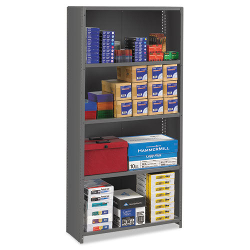 Tennsco wholesale. Closed Commercial Steel Shelving, Five-shelf, 36w X 12d X 75h, Medium Gray. HSD Wholesale: Janitorial Supplies, Breakroom Supplies, Office Supplies.