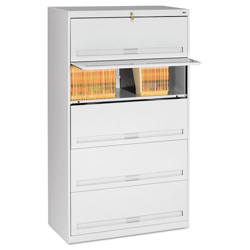 Tennsco wholesale. Closed Fixed Five-shelf Lateral File, 36w X 16.5d X 63.5h, Light Gray. HSD Wholesale: Janitorial Supplies, Breakroom Supplies, Office Supplies.