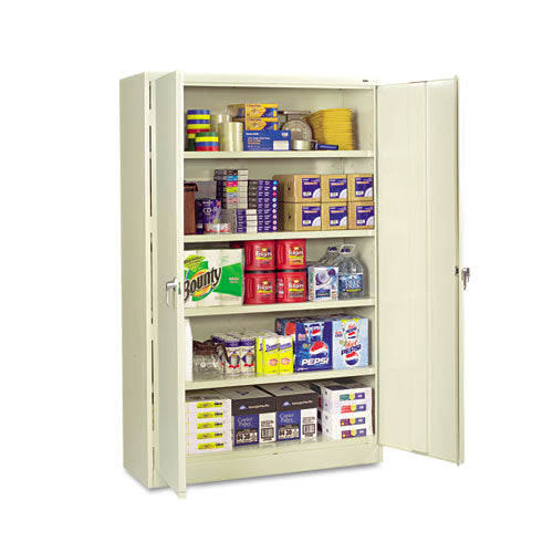 Tennsco wholesale. Assembled Jumbo Steel Storage Cabinet, 48w X 18d X 78h, Putty. HSD Wholesale: Janitorial Supplies, Breakroom Supplies, Office Supplies.