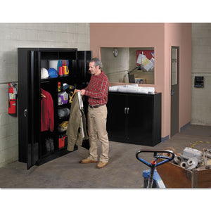 Tennsco wholesale. Assembled Jumbo Steel Storage Cabinet, 48w X 24d X 78h, Black. HSD Wholesale: Janitorial Supplies, Breakroom Supplies, Office Supplies.