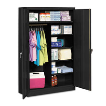 Load image into Gallery viewer, Tennsco wholesale. Jumbo Combination Steel Storage Cabinet, 48w X 24d X 78h, Black. HSD Wholesale: Janitorial Supplies, Breakroom Supplies, Office Supplies.