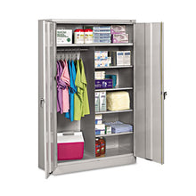 Load image into Gallery viewer, Tennsco wholesale. Jumbo Combination Steel Storage Cabinet, 48w X 24d X 78h, Light Gray. HSD Wholesale: Janitorial Supplies, Breakroom Supplies, Office Supplies.