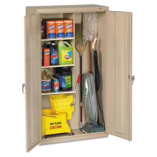 Tennsco wholesale. Janitorial Cabinet, 36w X 18d X 64h, Putty. HSD Wholesale: Janitorial Supplies, Breakroom Supplies, Office Supplies.