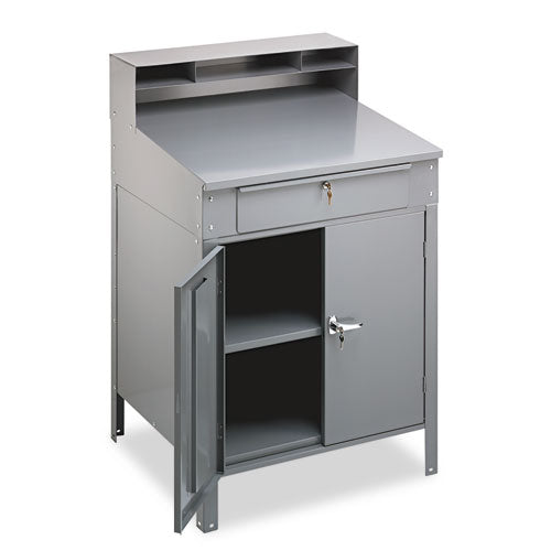 Tennsco wholesale. Steel Cabinet Shop Desk, 34.5" X 29" X 53", Medium Gray. HSD Wholesale: Janitorial Supplies, Breakroom Supplies, Office Supplies.