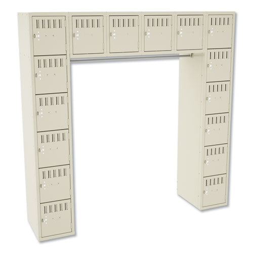 Tennsco wholesale. Sixteen Box Compartments And Coat Bar, 72w X 18d X 72h, Sand. HSD Wholesale: Janitorial Supplies, Breakroom Supplies, Office Supplies.