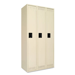 Tennsco wholesale. Single Tier Locker, Three Units36w X 18d X 72h, Sand. HSD Wholesale: Janitorial Supplies, Breakroom Supplies, Office Supplies.