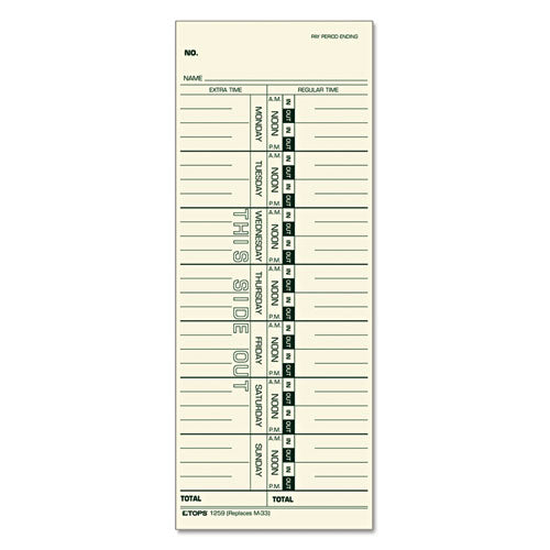 TOPS™ wholesale. TOPS Time Card For Acroprint-ibm-lathem-simplex, Weekly, 3.5 X 9, 100-pack. HSD Wholesale: Janitorial Supplies, Breakroom Supplies, Office Supplies.