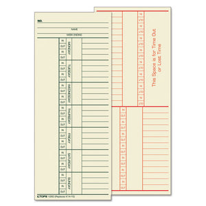 TOPS™ wholesale. TOPS Time Card For Cincinnati, Named Days, Two-sided, 3 3-8 X 8 1-4, 500-box. HSD Wholesale: Janitorial Supplies, Breakroom Supplies, Office Supplies.