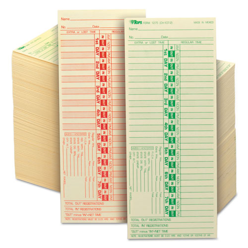 TOPS™ wholesale. TOPS Time Card For Lathem, Bi-weekly, Two-sided, 3 1-2 X 9, 500-box. HSD Wholesale: Janitorial Supplies, Breakroom Supplies, Office Supplies.