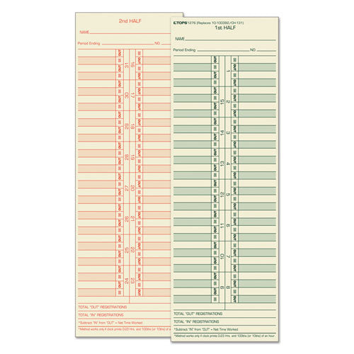 TOPS™ wholesale. TOPS Time Card For Cincinnati-lathem-simplex-acroprint, Semi-monthly, 500-box. HSD Wholesale: Janitorial Supplies, Breakroom Supplies, Office Supplies.