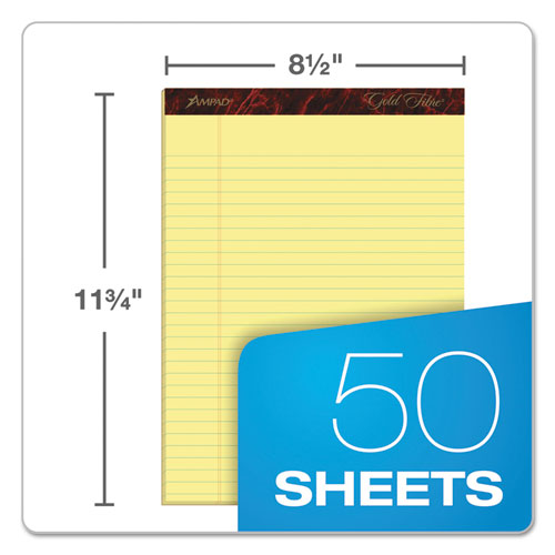 Ampad® wholesale. Gold Fibre Writing Pads, Wide-legal Rule, 8.5 X 11.75, Canary, 50 Sheets, Dozen. HSD Wholesale: Janitorial Supplies, Breakroom Supplies, Office Supplies.