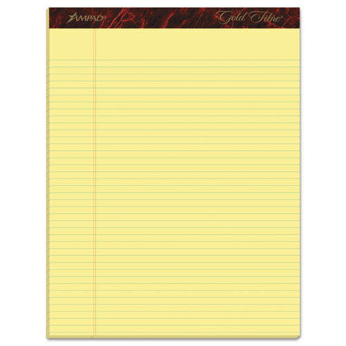 Ampad® wholesale. Gold Fibre Writing Pads, Narrow Rule, 8.5 X 11.75, Canary, 50 Sheets, Dozen. HSD Wholesale: Janitorial Supplies, Breakroom Supplies, Office Supplies.