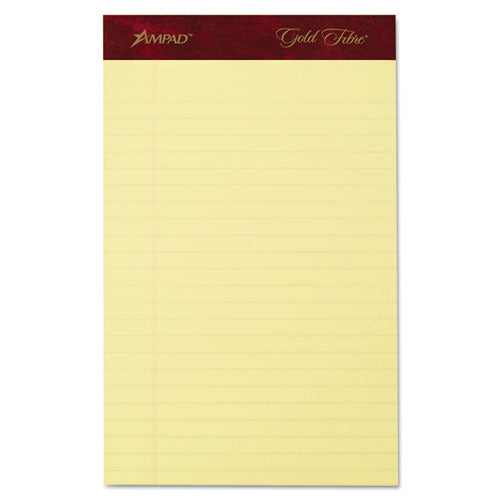 Ampad® wholesale. Gold Fibre Writing Pads, Narrow Rule, 5 X 8, Canary, 50 Sheets, 4-pack. HSD Wholesale: Janitorial Supplies, Breakroom Supplies, Office Supplies.